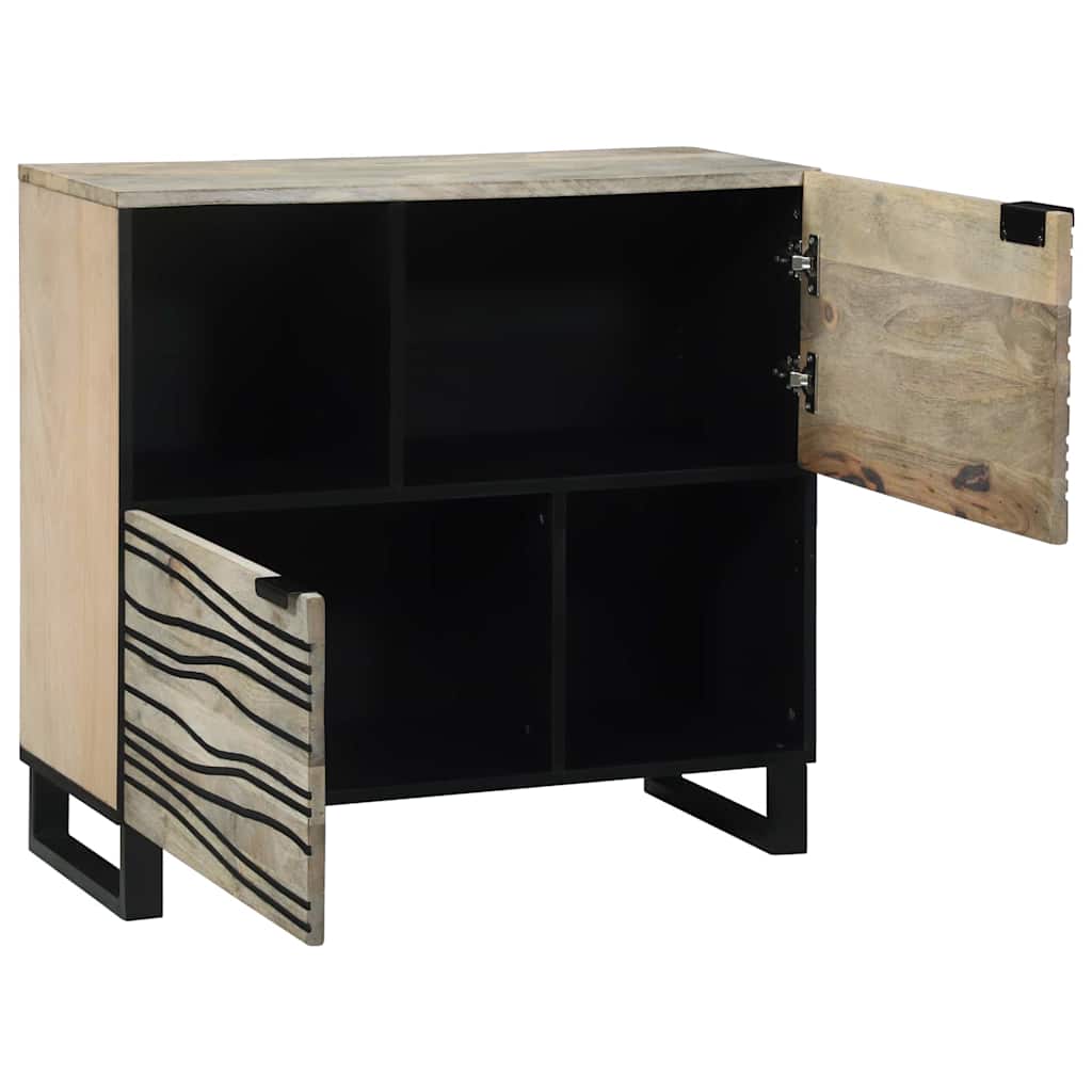 Sideboard Hvid 80 x 33 x 75 cm Massivt mangotræ