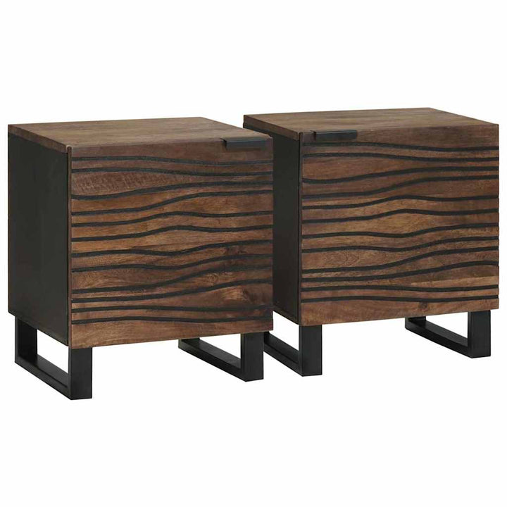 Natskab 2 pcs Valnød 40 x 33 x 46 cm Massivt mangotræ