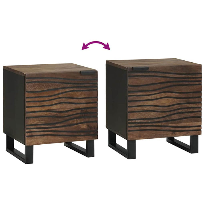 Natskab 2 pcs Valnød 40 x 33 x 46 cm Massivt mangotræ