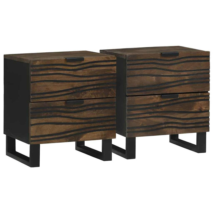 Natskab 2 pcs Valnød 40 x 33 x 46 cm Massivt mangotræ