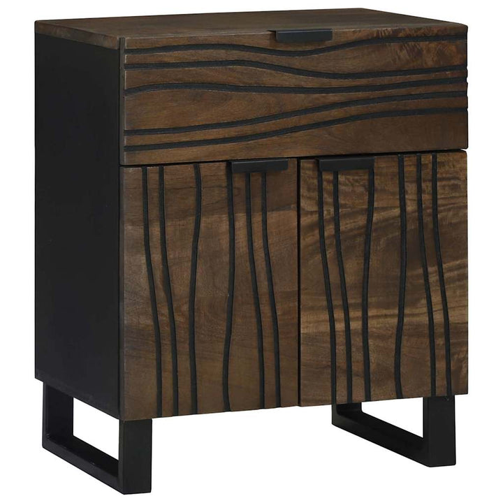 Natskab med skuffe Valnød 50 x 33 x 60 cm Massivt mangotræ