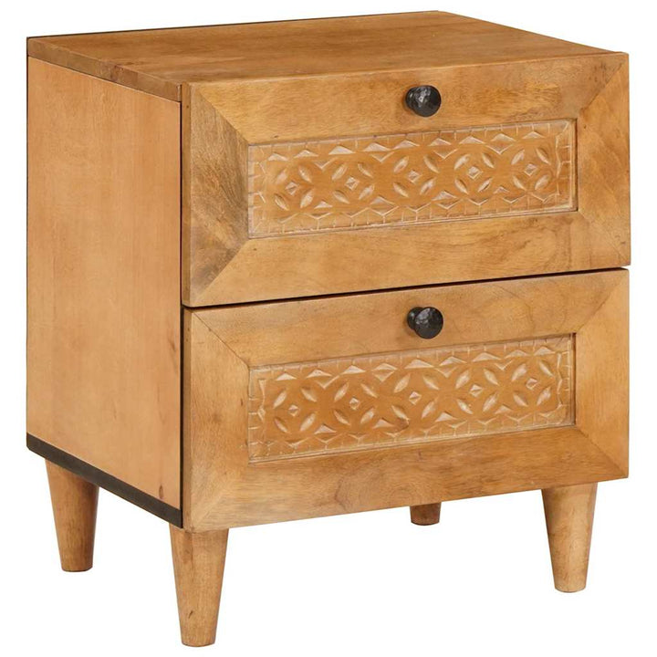 Sengebord 2 pcs Lysebrun 40 x 33 x 46 cm Massivt mangotræ