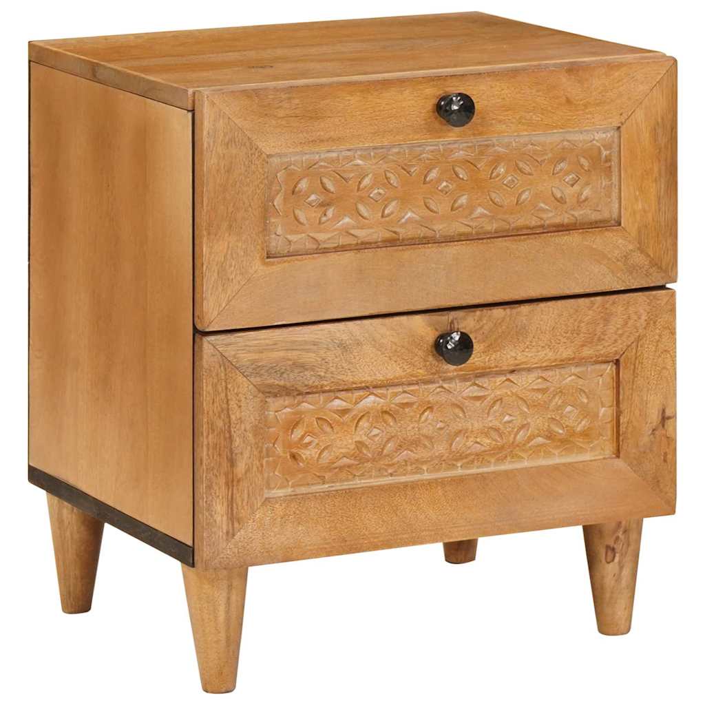 Sengebord 2 pcs Lysebrun 40 x 33 x 46 cm Massivt mangotræ