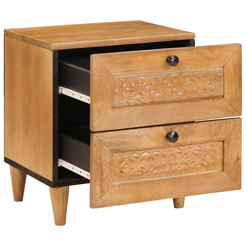 Sengebord 2 pcs Lysebrun 40 x 33 x 46 cm Massivt mangotræ