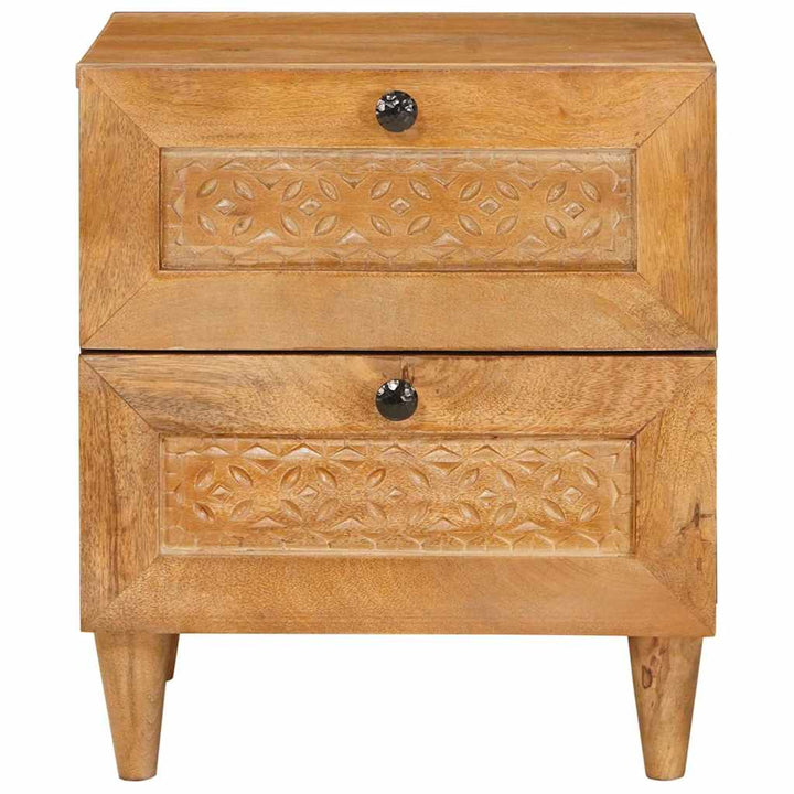 Sengebord 2 pcs Lysebrun 40 x 33 x 46 cm Massivt mangotræ