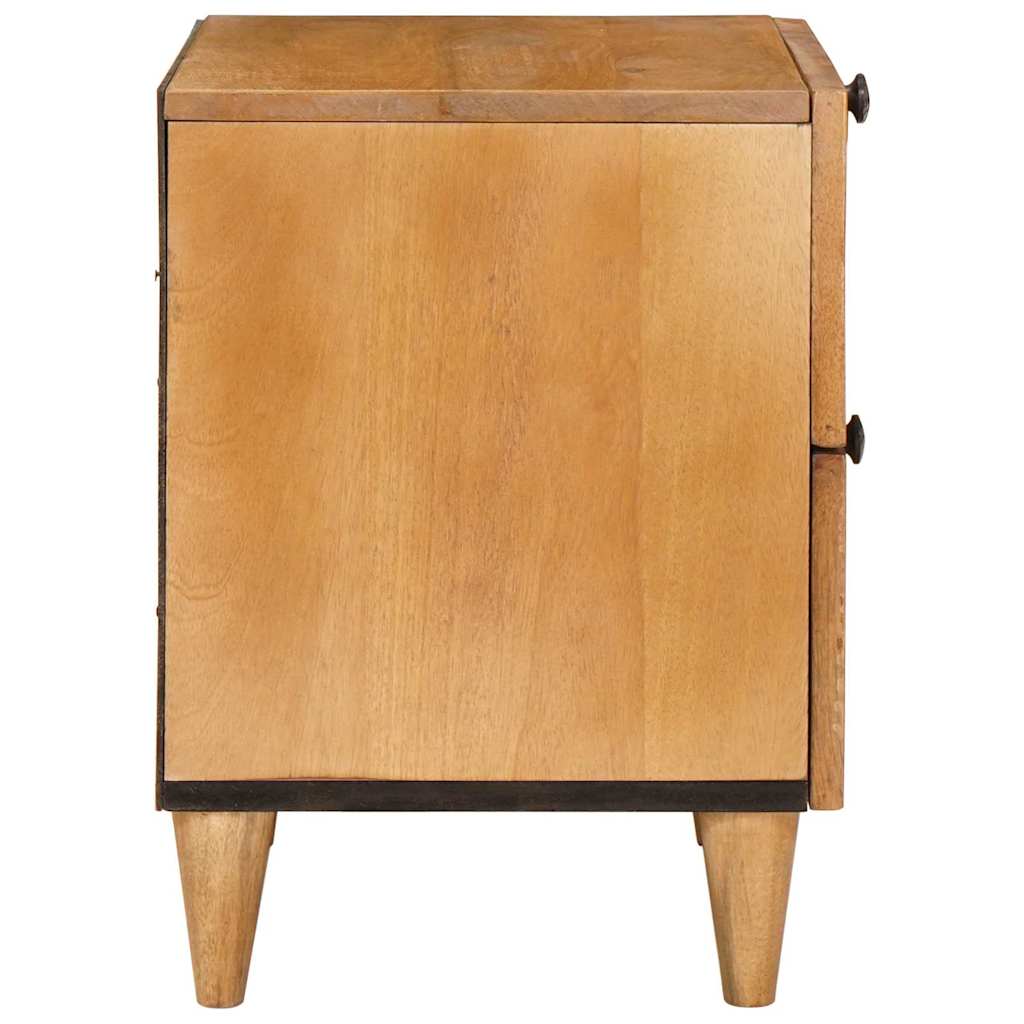 Sengebord 2 pcs Lysebrun 40 x 33 x 46 cm Massivt mangotræ