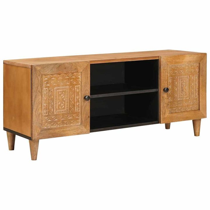TV-skab med hylde Lysebrun 105 x 33 x 46 cm Massivt mangotræ