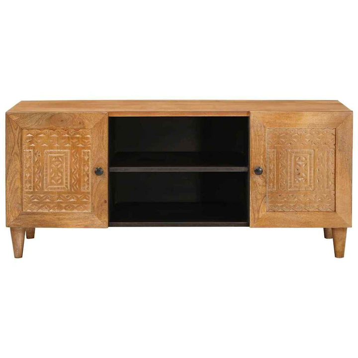 TV-skab med hylde Lysebrun 105 x 33 x 46 cm Massivt mangotræ