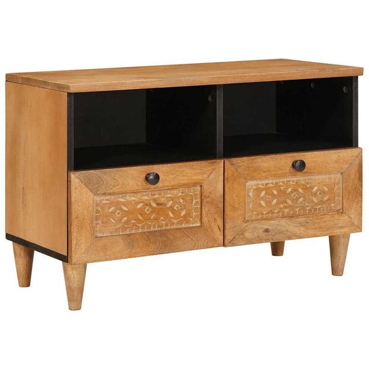 TV-skab med skuffe Lysebrun 70 x 33 x 46 cm Massivt mangotræ