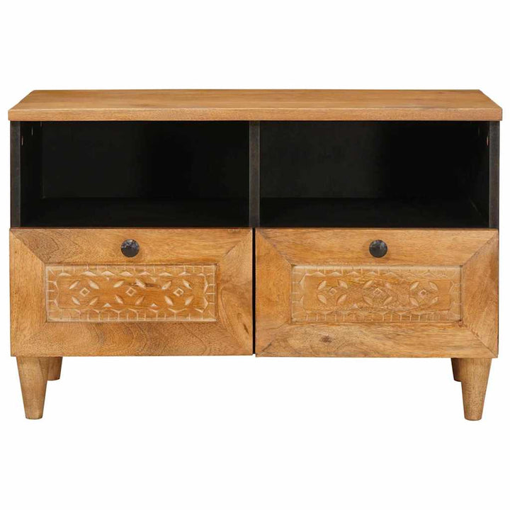 TV-skab med skuffe Lysebrun 70 x 33 x 46 cm Massivt mangotræ