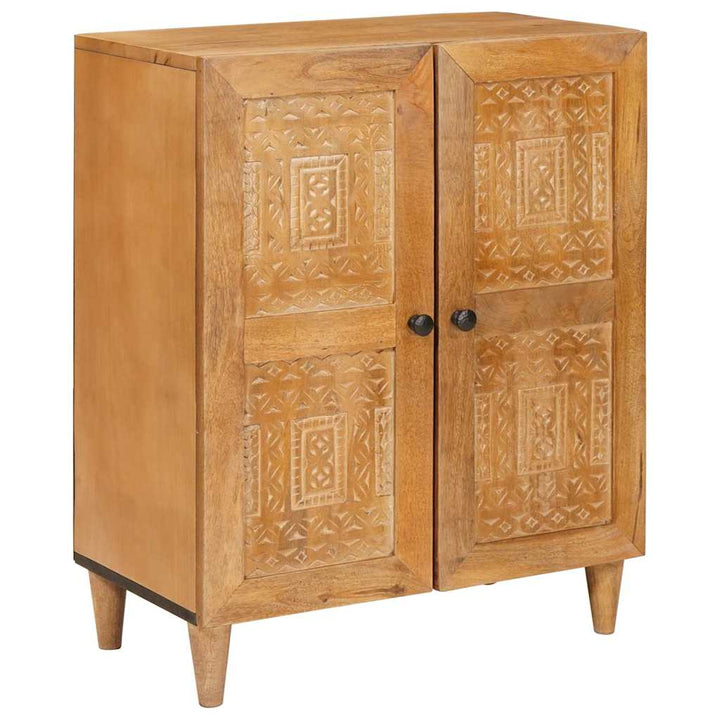 Sideboard med hylde Lysebrun 60 x 33 x 75 cm Massivt mangotræ