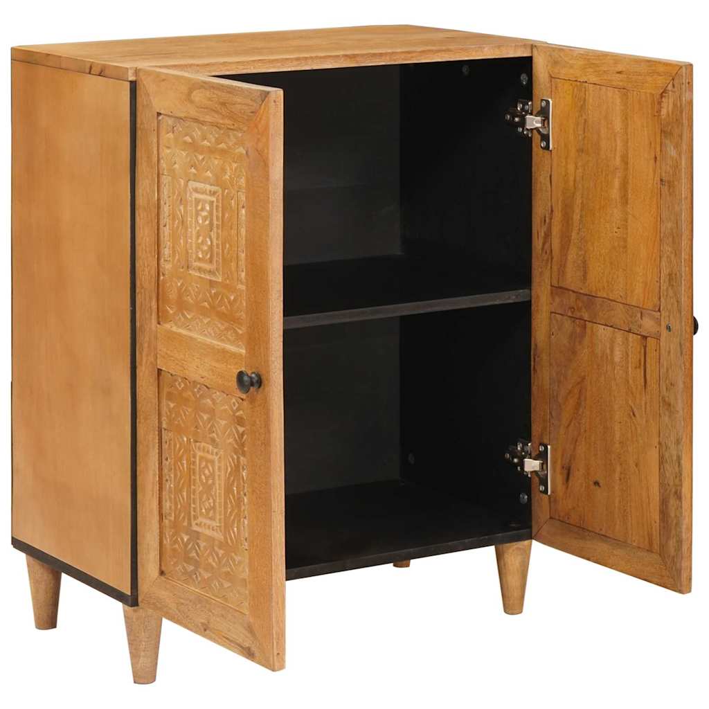 Sideboard med hylde Lysebrun 60 x 33 x 75 cm Massivt mangotræ