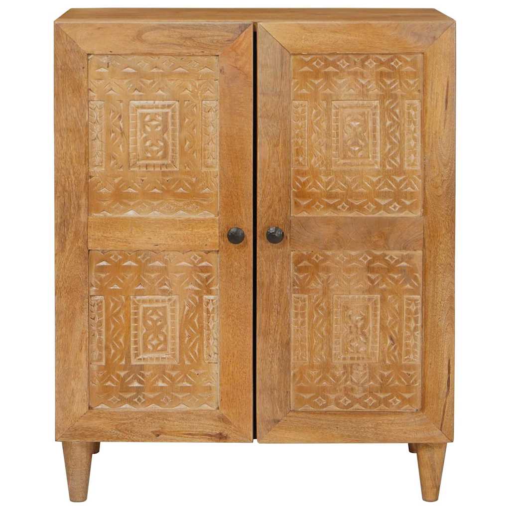 Sideboard med hylde Lysebrun 60 x 33 x 75 cm Massivt mangotræ