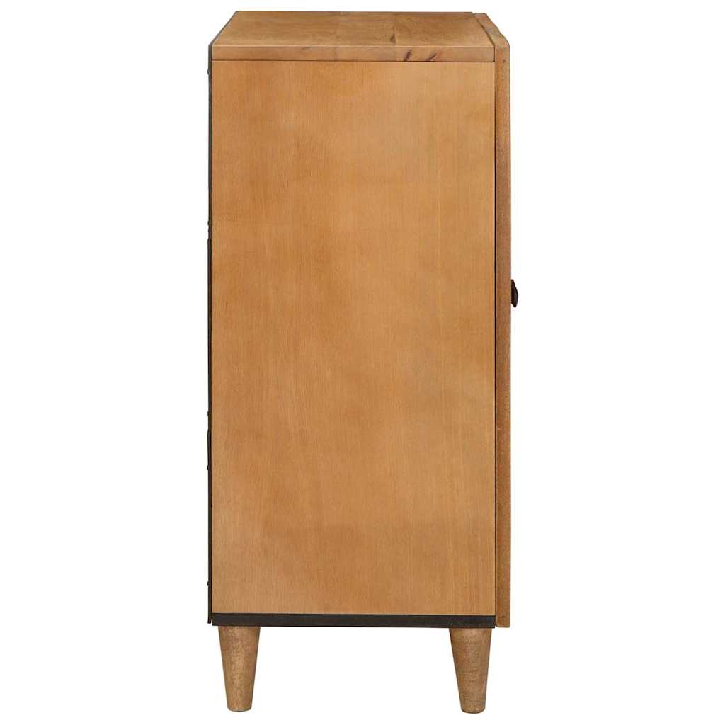 Sideboard med hylde Lysebrun 60 x 33 x 75 cm Massivt mangotræ