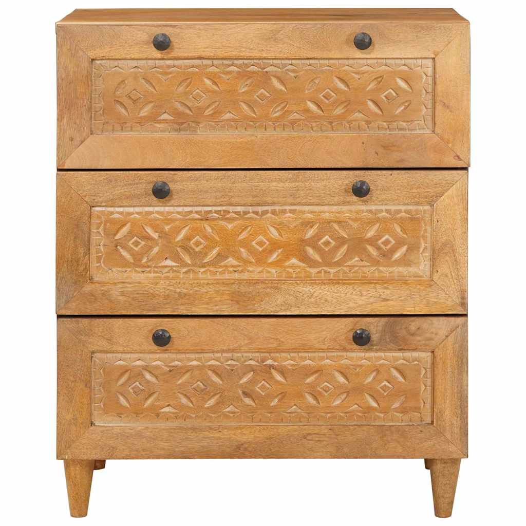 Sideboard med skuffe Lysebrun 60 x 33 x 75 cm Massivt mangotræ