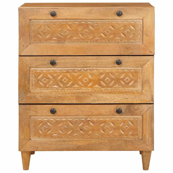 Sideboard med skuffe Lysebrun 60 x 33 x 75 cm Massivt mangotræ