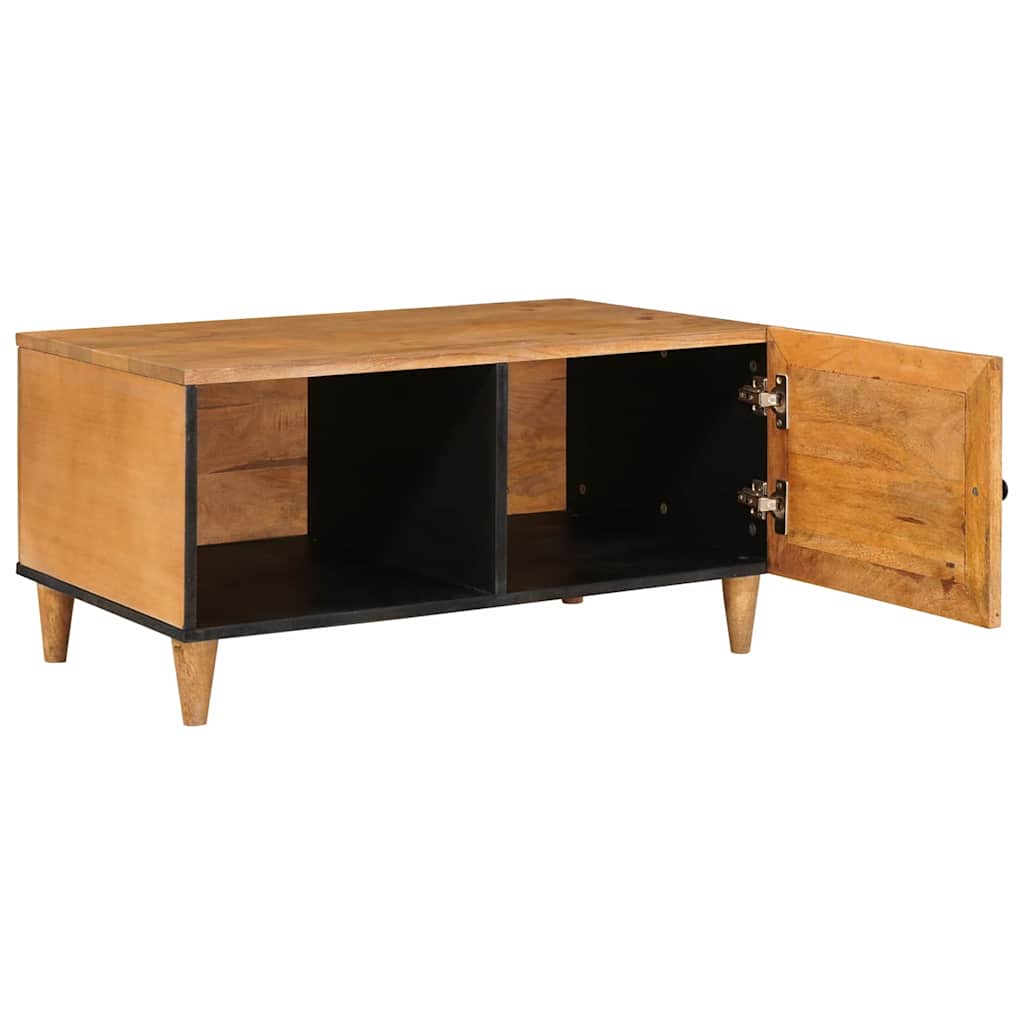 Sofabord med hylde Lysebrun 80 x 50 x 40 cm Massivt mangotræ
