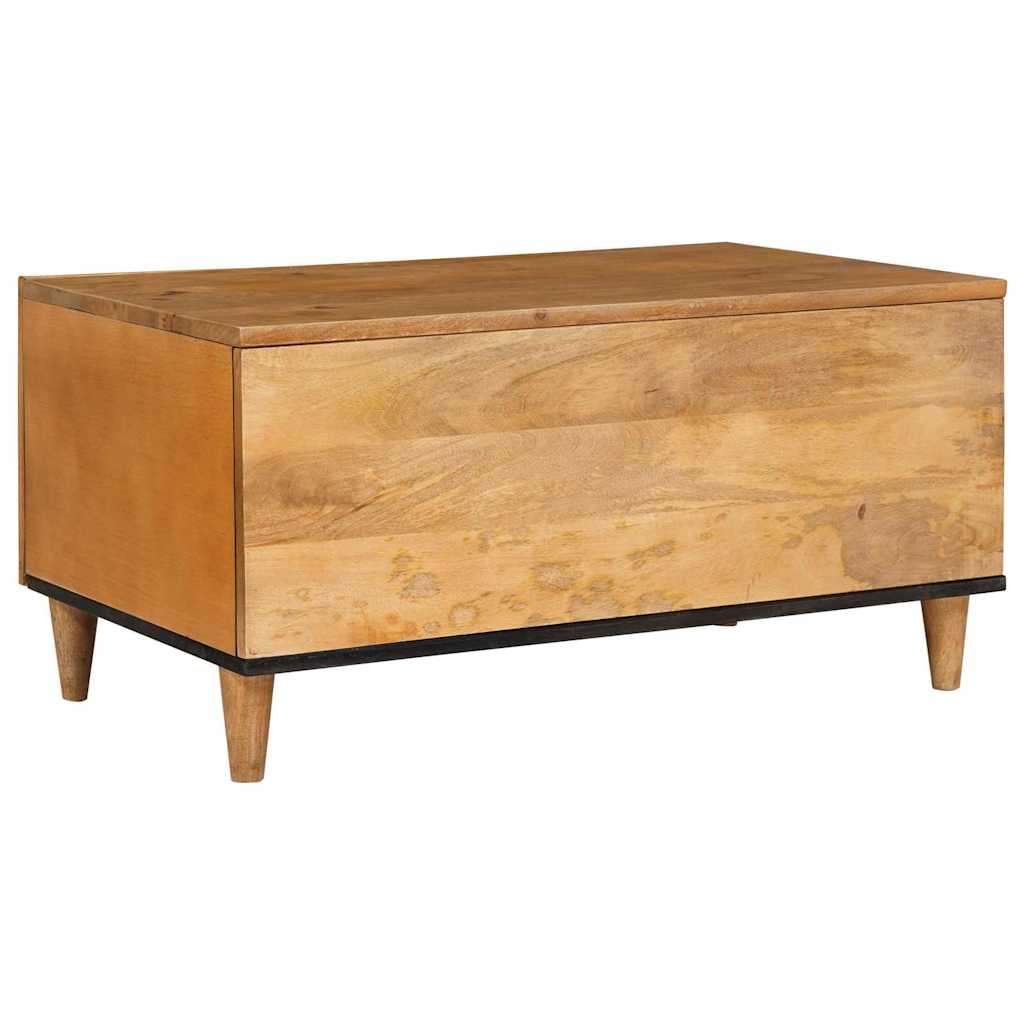 Sofabord med hylde Lysebrun 80 x 50 x 40 cm Massivt mangotræ