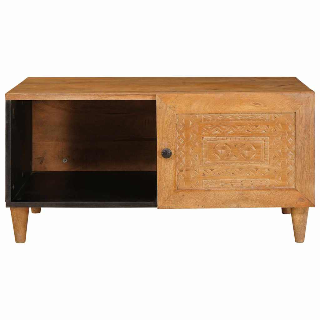Sofabord med hylde Lysebrun 80 x 50 x 40 cm Massivt mangotræ