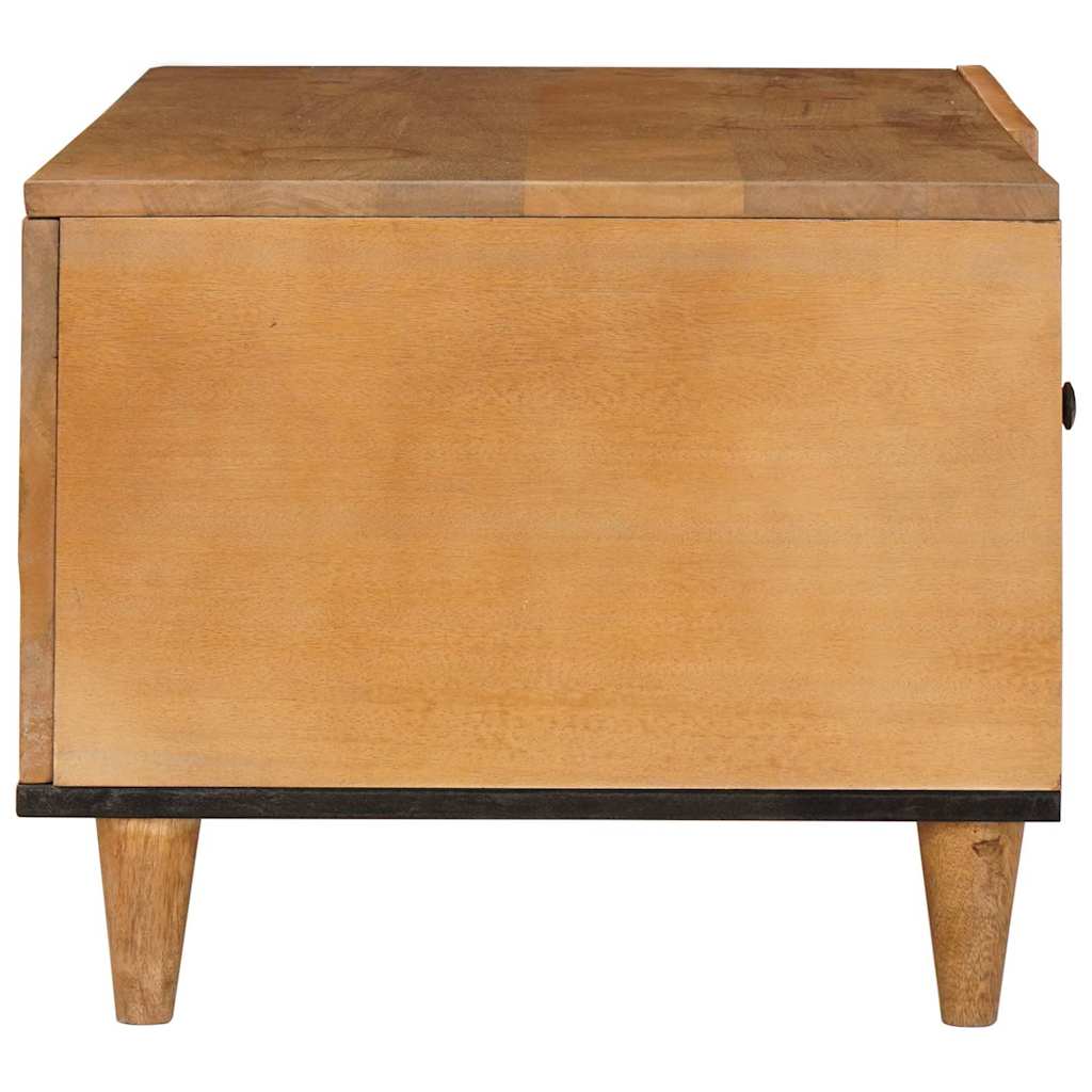 Sofabord med hylde Lysebrun 80 x 50 x 40 cm Massivt mangotræ