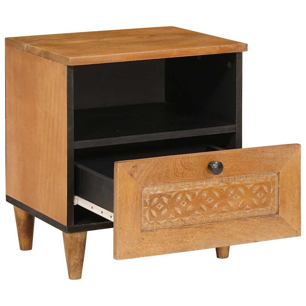 Sengebord 2 pcs Lysebrun 40 x 33 x 46 cm Massivt mangotræ