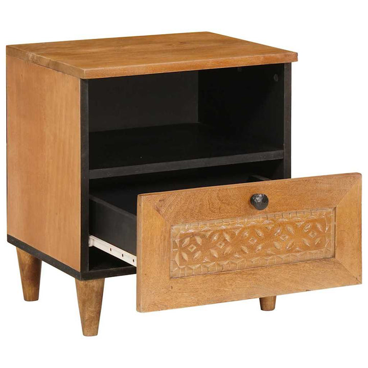 Sengebord 2 pcs Lysebrun 40 x 33 x 46 cm Massivt mangotræ