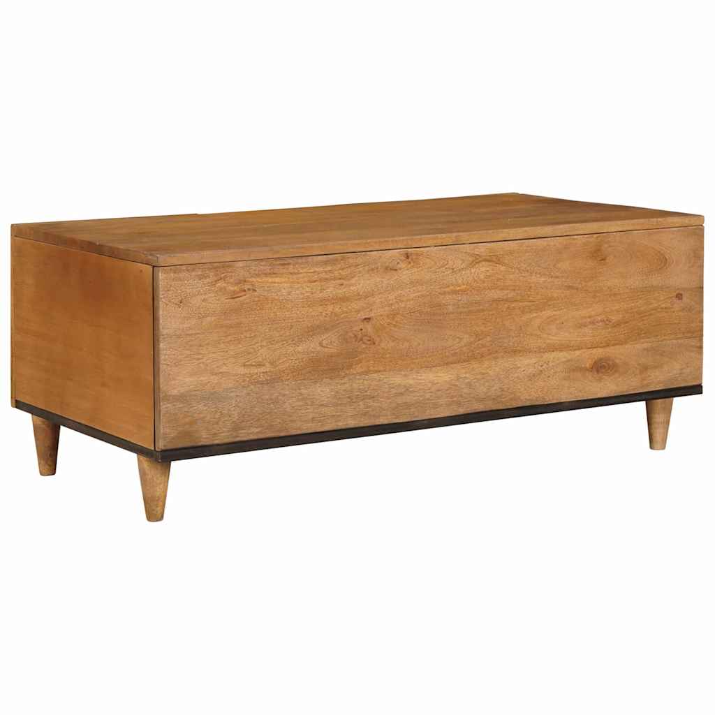 Sofabord med hylde Lysebrun 100 x 54 x 40 cm Massivt mangotræ
