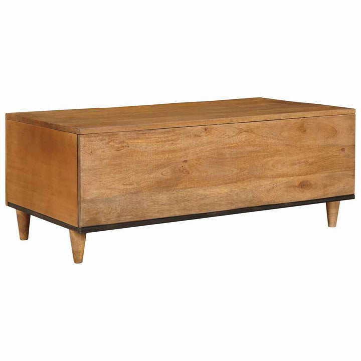 Sofabord med hylde Lysebrun 100 x 54 x 40 cm Massivt mangotræ