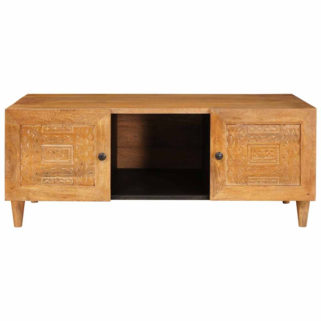 Sofabord med hylde Lysebrun 100 x 54 x 40 cm Massivt mangotræ