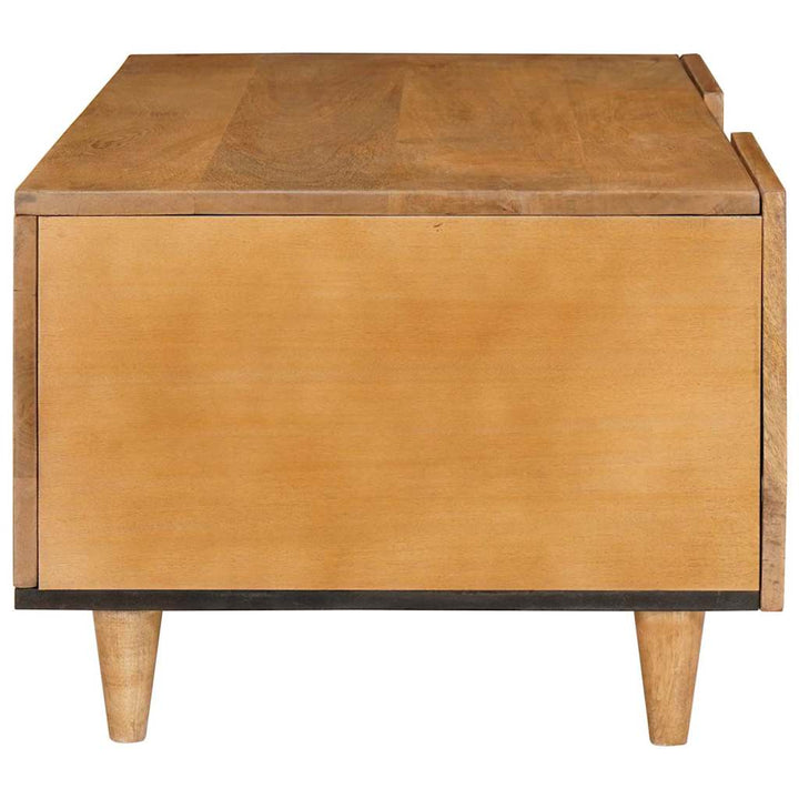 Sofabord med hylde Lysebrun 100 x 54 x 40 cm Massivt mangotræ