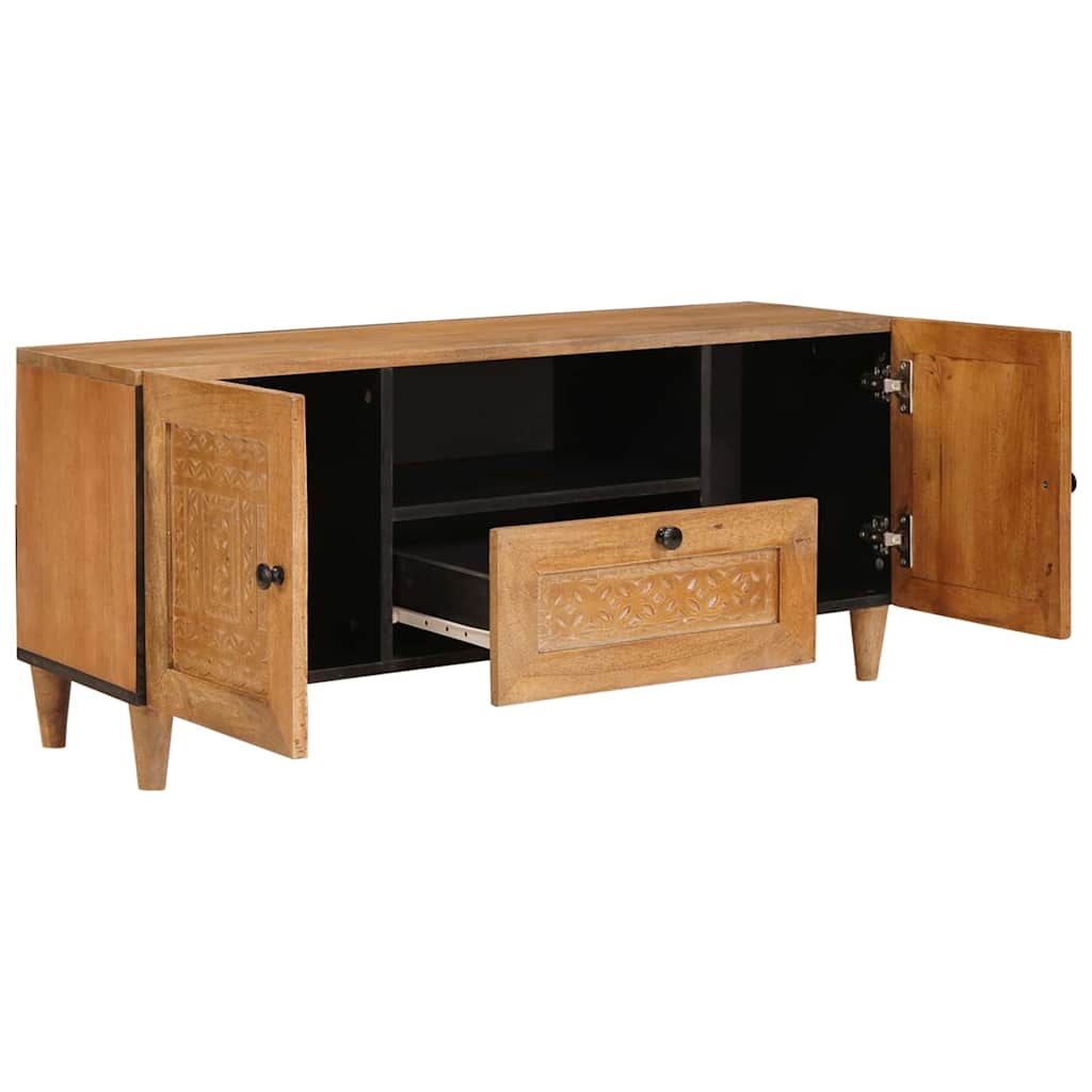 TV-skab med skuffe Lysebrun 105 x 33 x 46 cm Massivt mangotræ