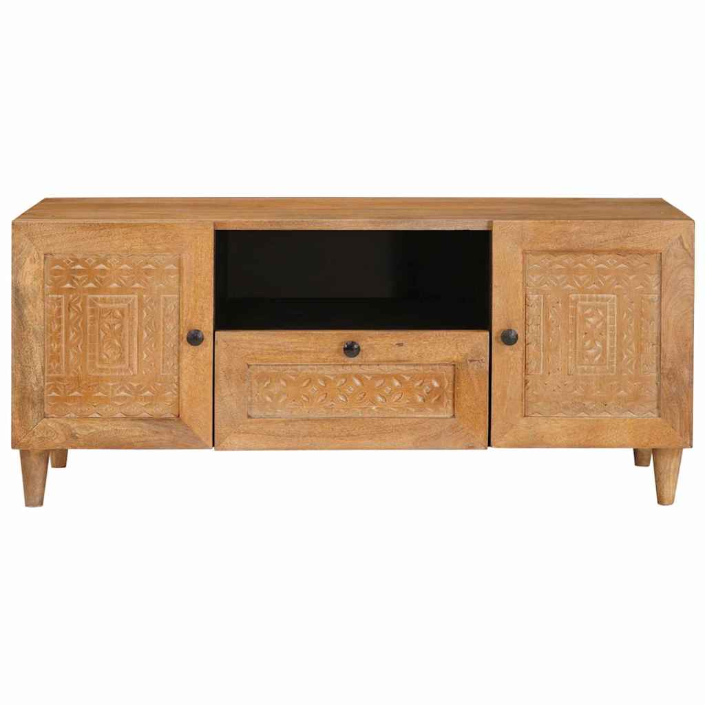 TV-skab med skuffe Lysebrun 105 x 33 x 46 cm Massivt mangotræ
