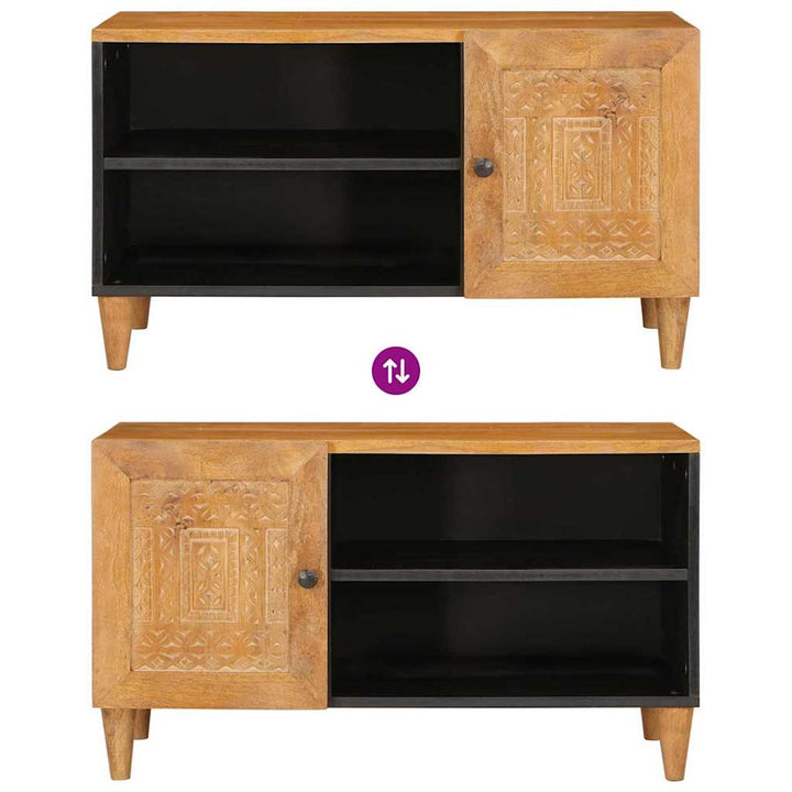 TV-skab med hylde Lysebrun 80 x 33 x 46 cm Massivt mangotræ