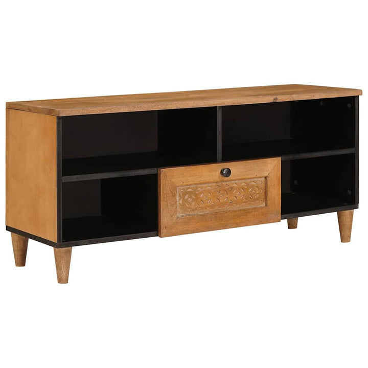 TV-skab med skuffe Lysebrun 105 x 33 x 46 cm Massivt mangotræ