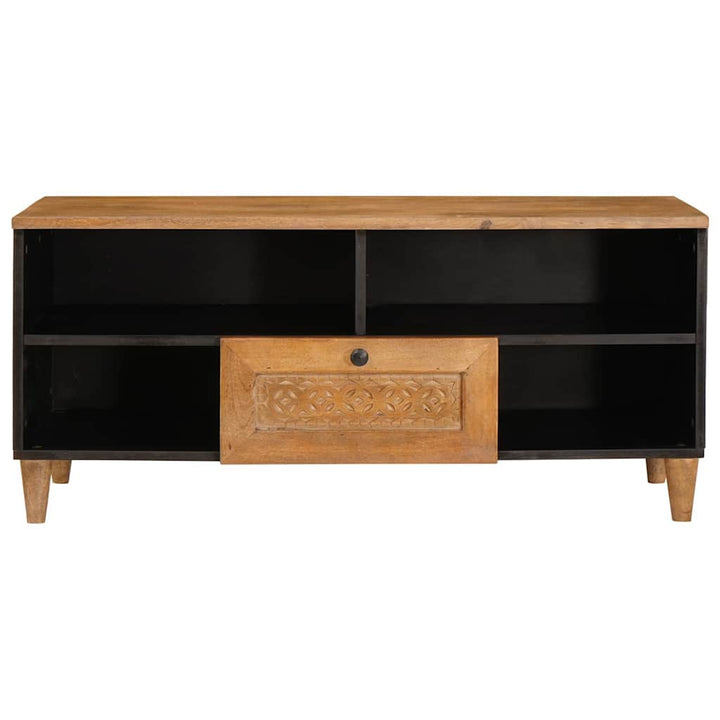 TV-skab med skuffe Lysebrun 105 x 33 x 46 cm Massivt mangotræ