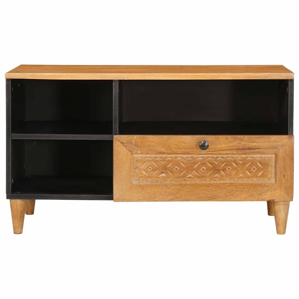 TV-skab med skuffe Lysebrun 80 x 33 x 46 cm Massivt mangotræ