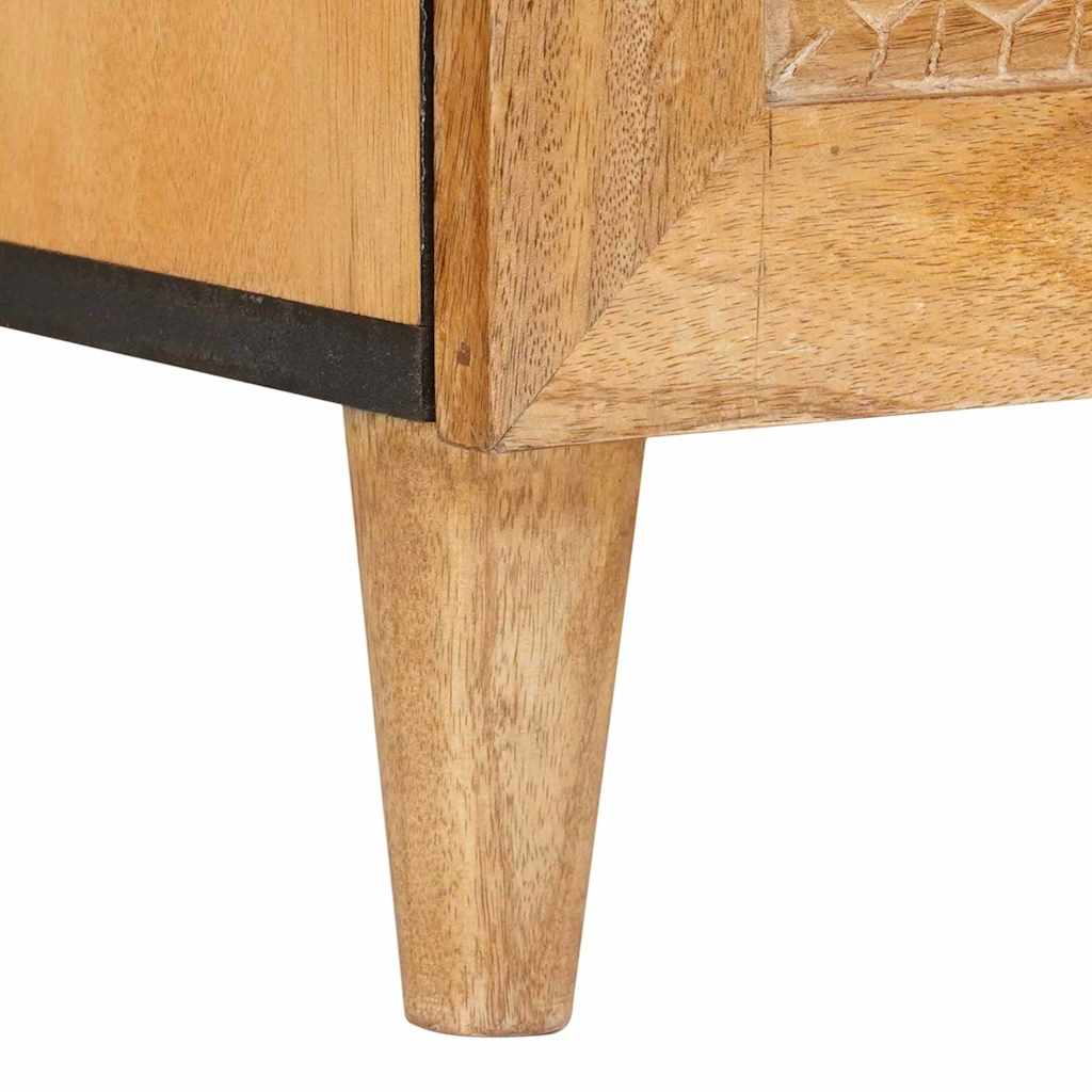 TV-skab med skuffe Lysebrun 100 x 33 x 46 cm Massivt mangotræ