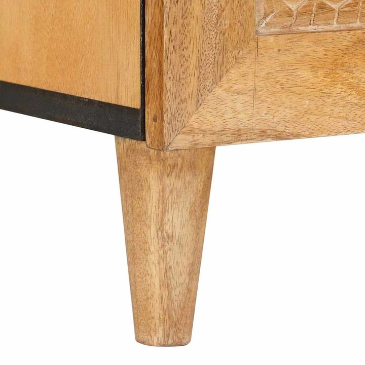 TV-skab med skuffe Lysebrun 100 x 33 x 46 cm Massivt mangotræ