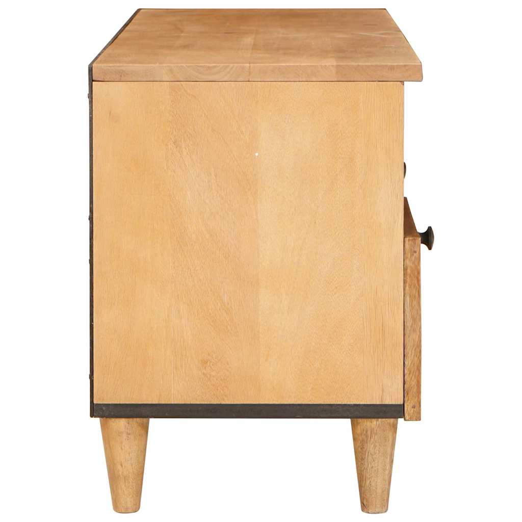 TV-skab med skuffe Lysebrun 100 x 33 x 46 cm Massivt mangotræ