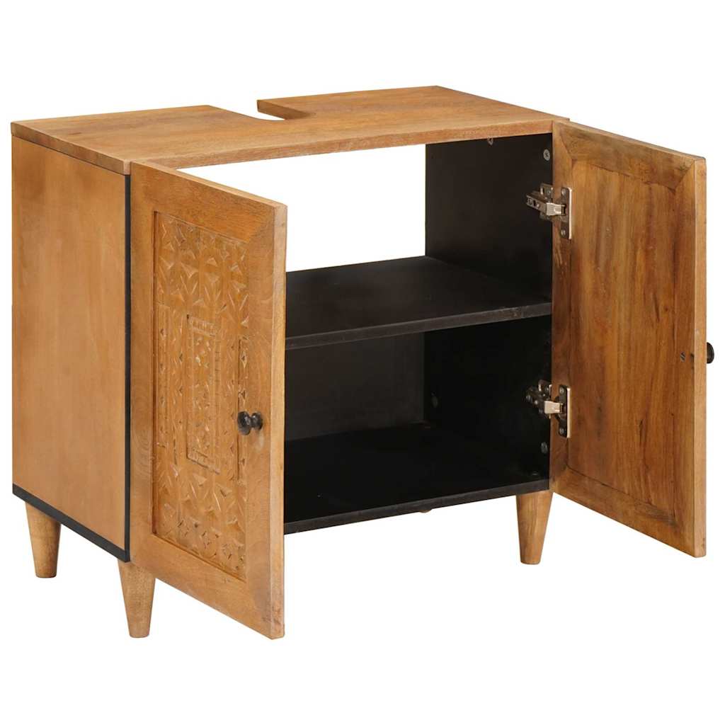Badeværelsesskab Lysebrun 62 x 33 x 58 cm Massiv Mangotræ