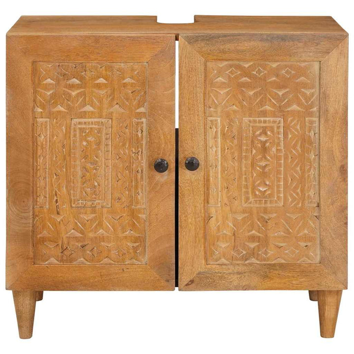 Badeværelsesskab Lysebrun 62 x 33 x 58 cm Massiv Mangotræ