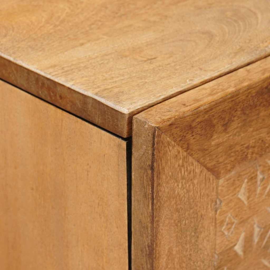 Highboard med hylde Lysebrun 40 x 33 x 110 cm Massivt mangotræ