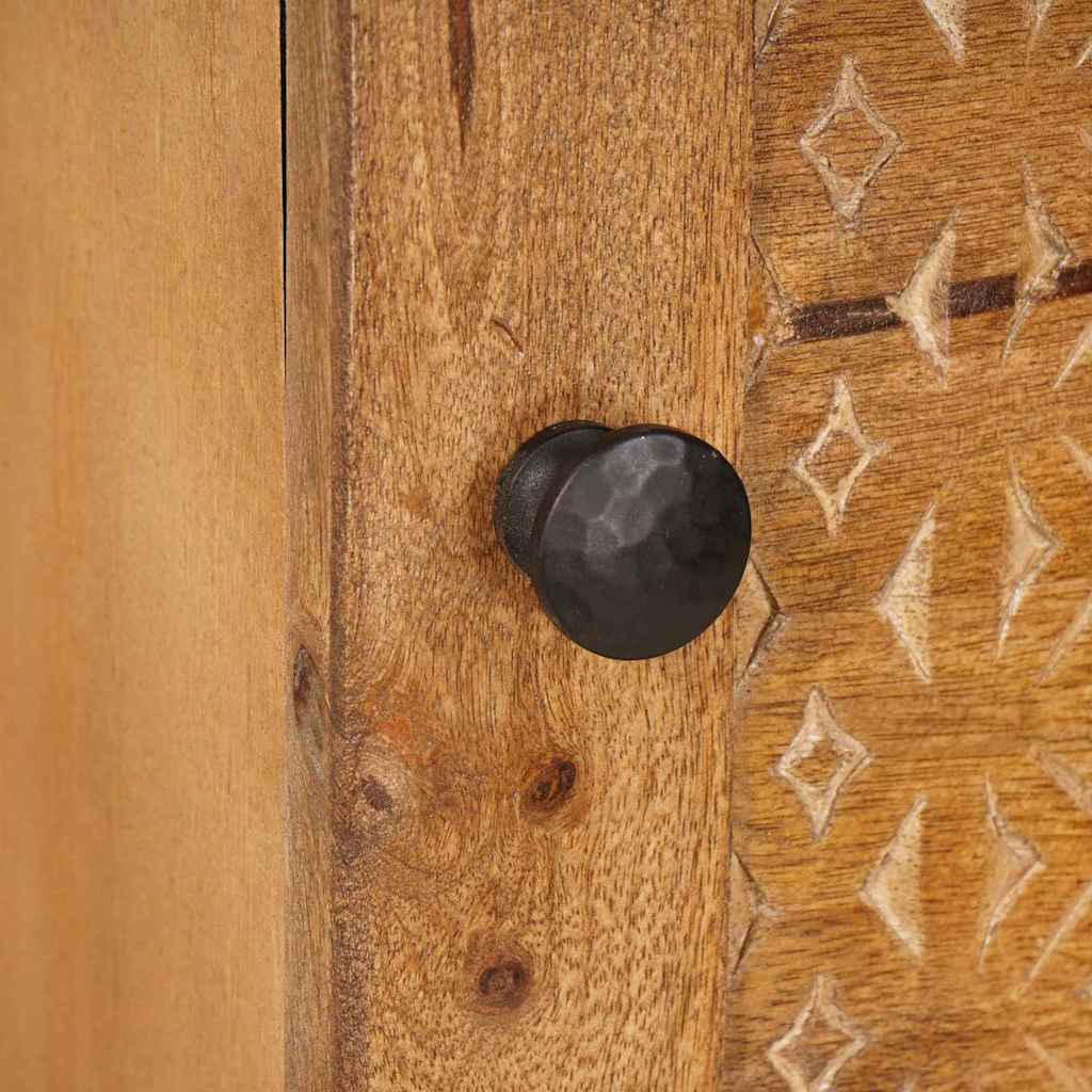 Highboard med hylde Lysebrun 40 x 33 x 110 cm Massivt mangotræ