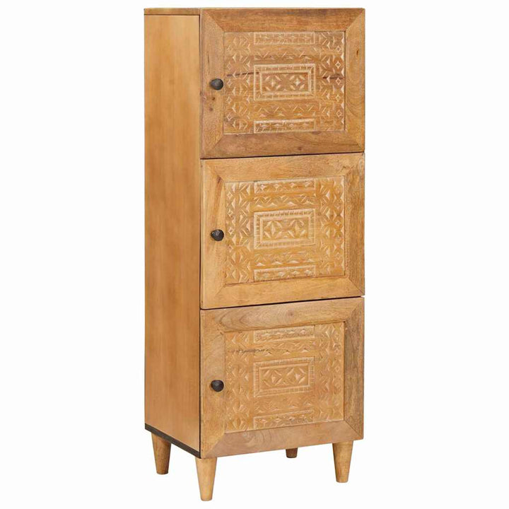 Highboard med hylde Lysebrun 40 x 33 x 110 cm Massivt mangotræ