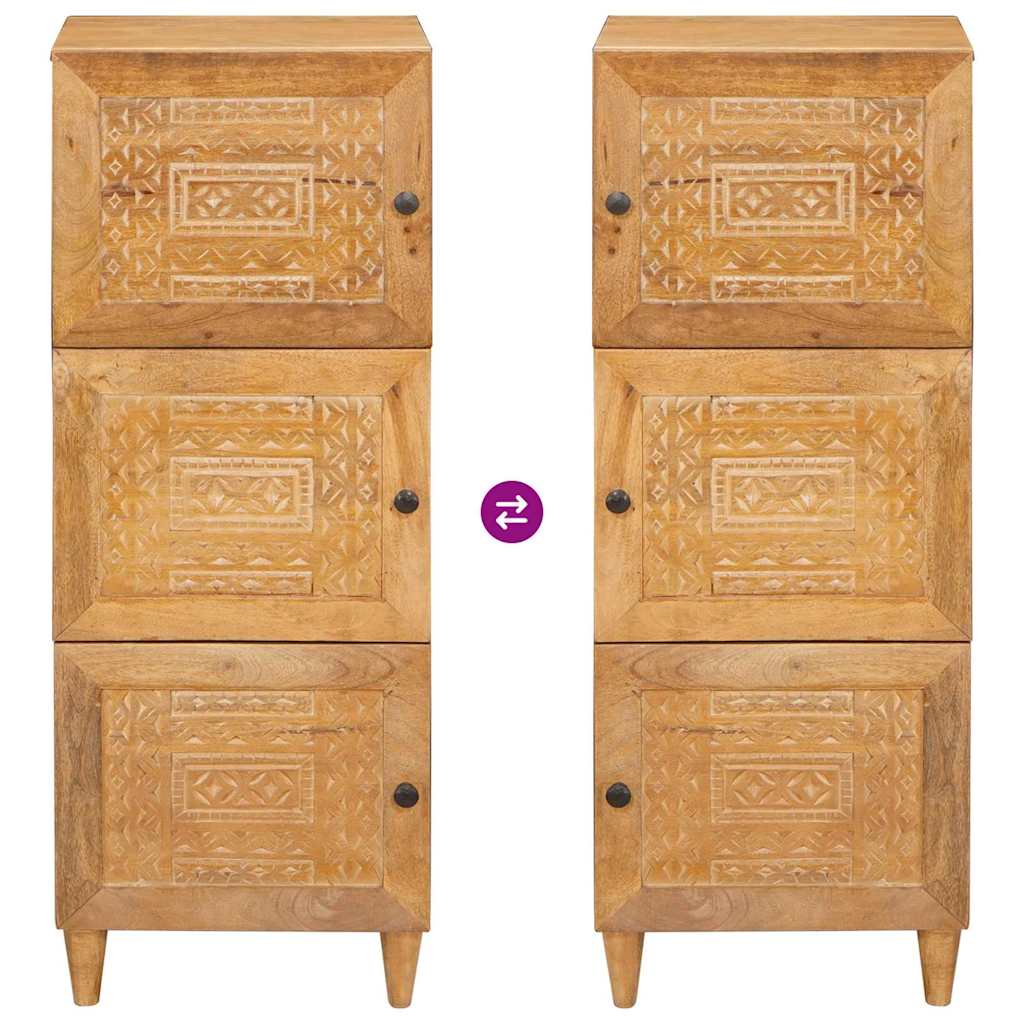 Highboard med hylde Lysebrun 40 x 33 x 110 cm Massivt mangotræ