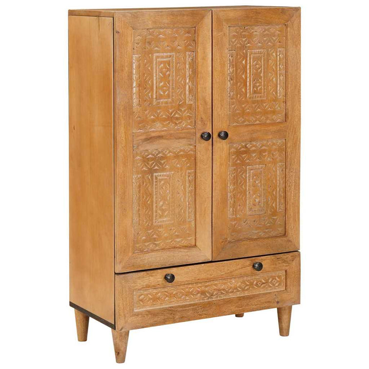 Highboard med skuffe Lysebrun 60 x 33 x 100 cm Massivt mangotræ