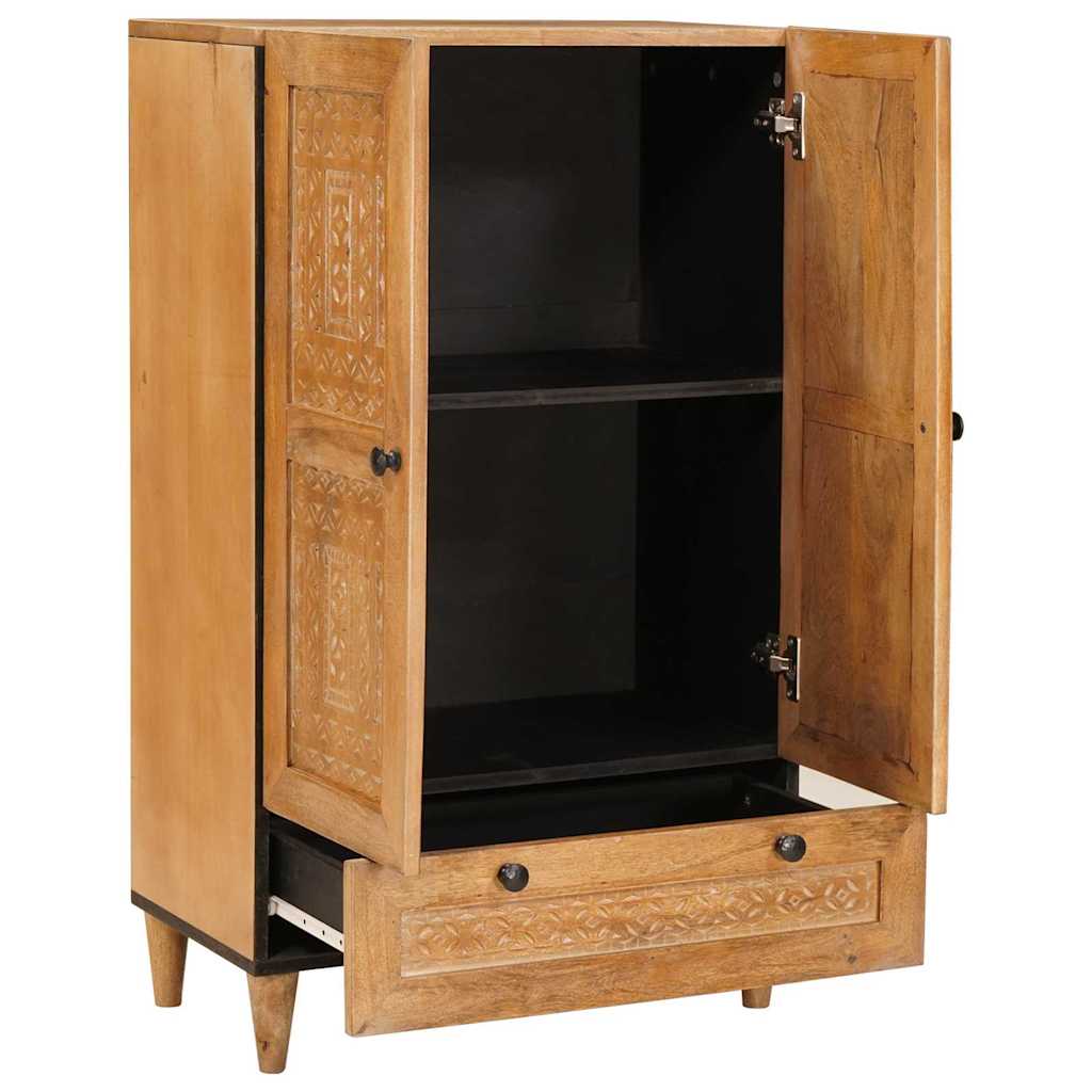 Highboard med skuffe Lysebrun 60 x 33 x 100 cm Massivt mangotræ