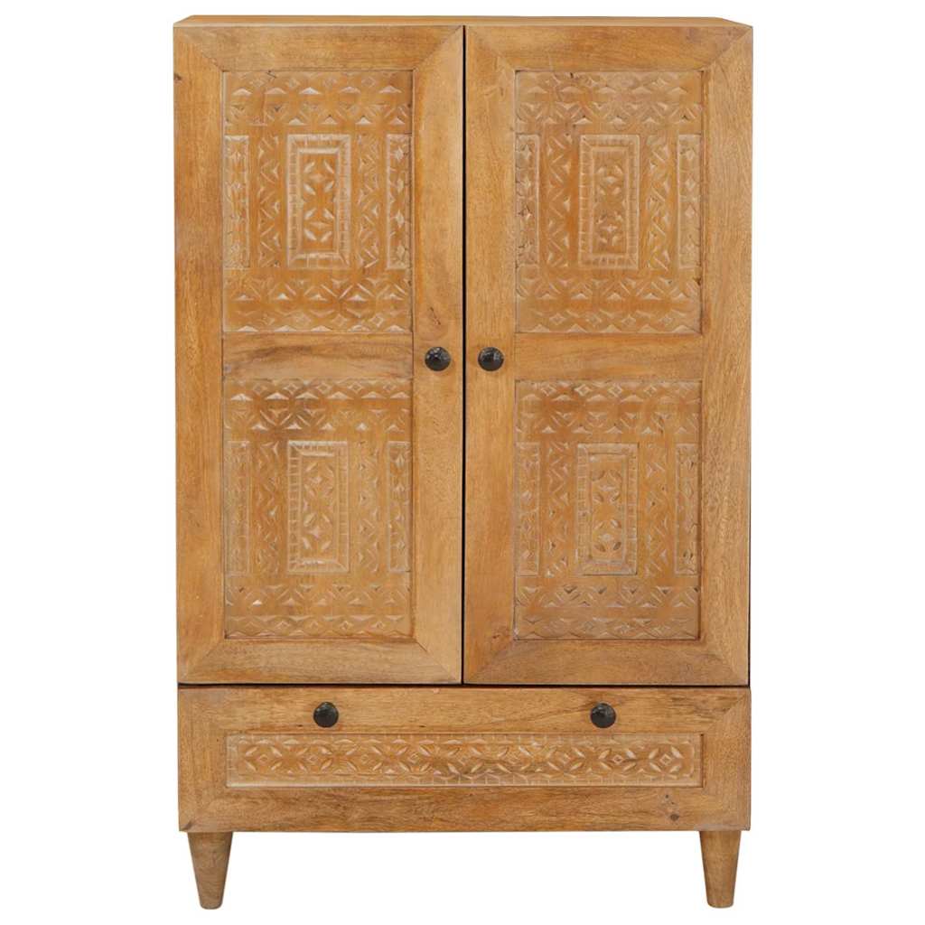 Highboard med skuffe Lysebrun 60 x 33 x 100 cm Massivt mangotræ