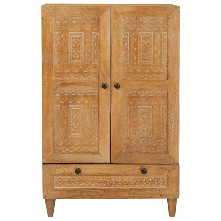 Highboard med skuffe Lysebrun 60 x 33 x 100 cm Massivt mangotræ