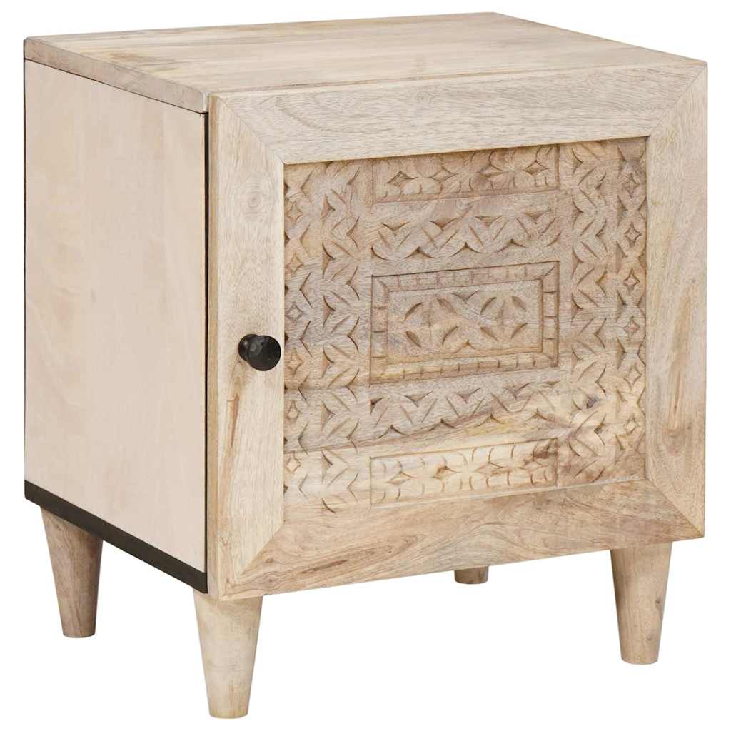 Sengebord 2 pcs Beige 40 x 33 x 46 cm Massivt mangotræ
